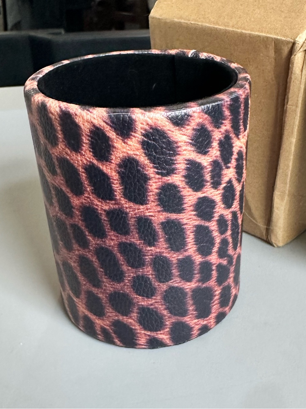 Leopard Print - Brown & Black make up or pen brush holder